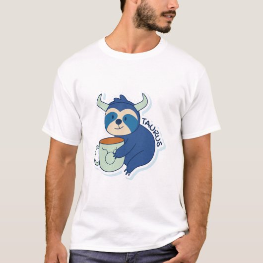 T-SHIRT SIGNES DE ZODIAC AVEC PARASOLS ET TAURUS DE CAFÉ (Devant)
