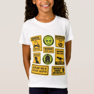 T-Shirt Signes de zone de danger amusant I Kids Adventure