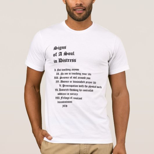 T-shirt Signes d'une âme en détresse (Devant)
