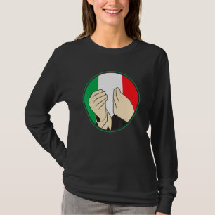 T-shirt Signes Mains Italiens Ou Sang Italien Né Américain