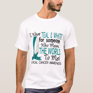 T-shirt Signifie le monde à moi cancer du col de l'utérus
