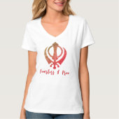 T-shirt Sikh Khanda "Sans peur et libre" (Devant)