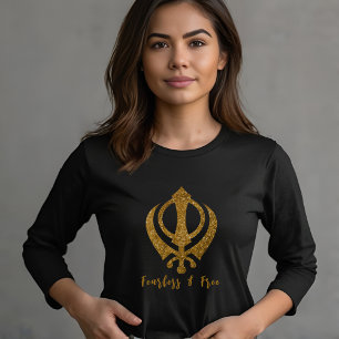 T-shirt Sikh Khanda "Sans peur et libre"