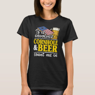T-shirt S'Il Concerne Cornhole & Beer Count Me En Usa Fla