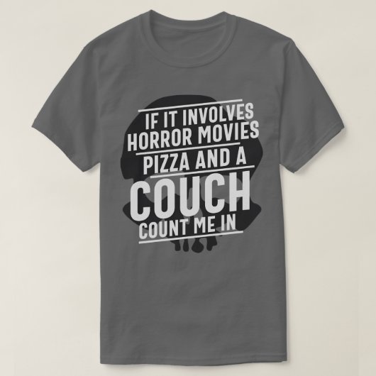 T-shirt S'il implique Horror Pizza et un canapé compter mo (Design devant)