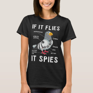 T-shirt S'il vole, il espionne, Pigeon Anatomy Bird n'est 