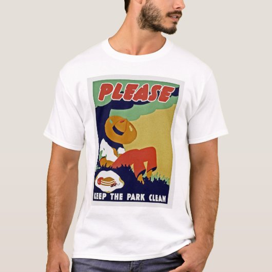 T-shirt S'Il Vous Plaît Garder Le Parc Propre (Devant)