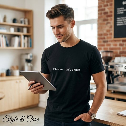 T-shirt S'il vous plaît ne sautez pas ! Statement Mark Bla