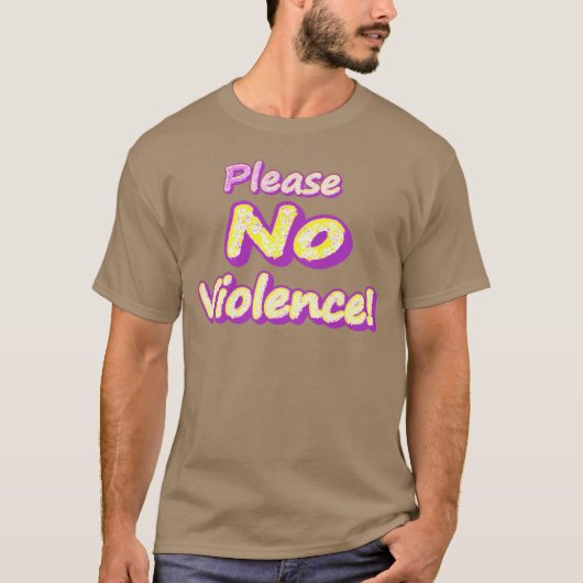 T-shirt "S'Il Vous Plaît Pas De Violence !" Un Design Symp (Devant)
