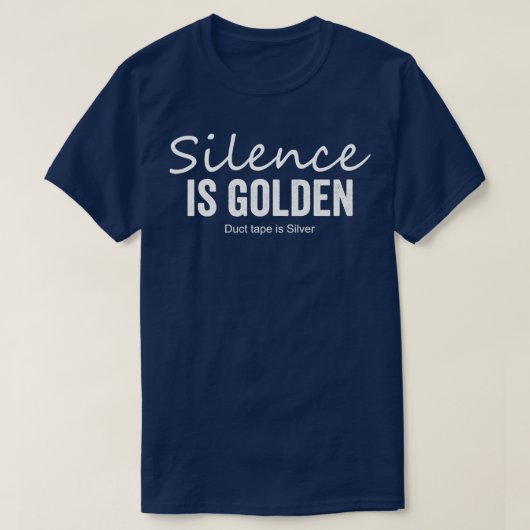 T-shirt Silence est ruban d'or est Silver (Design devant)
