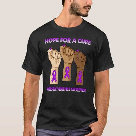 T-shirt Silence Hand Hope For A Cure Domestic Violence Awa (Devant)