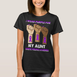 T-shirt Silence Main Je Porte Violet Pour Ma Tante Domine