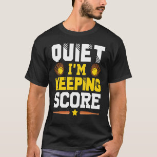 T-shirt Silencieux Je garde le score Softball Scorekeeper 
