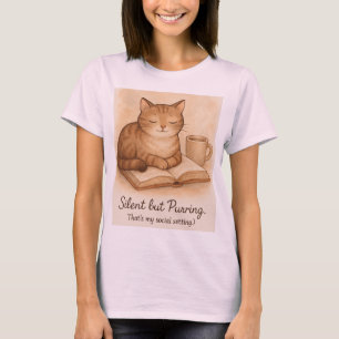 T-shirt Silencieux mais ronronnant – Amateur de chat cosy 