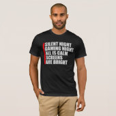 T-shirt Silent Night Gaming Night All Calm Screens Bright (Devant entier)