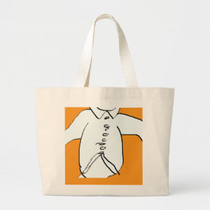 T-shirt Silhouet Pret Oranje Kinderen Grote Tote Bag