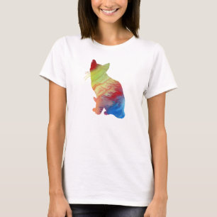 T-shirt Silhouette abstraite de chat siamois