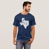 T-shirt Silhouette affligée de carte d'état du Texas (Devant entier)