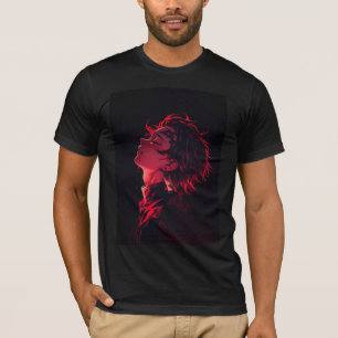 T-Shirt Silhouette Anime Crimson Néon