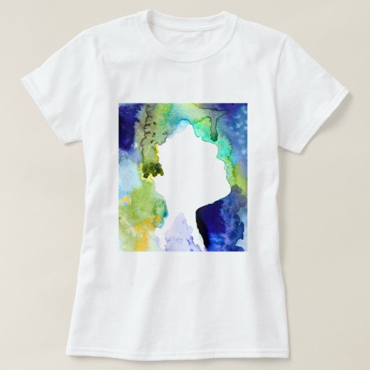 T-shirt Silhouette art abstract watercolor (Design devant)