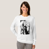 T-SHIRT SILHOUETTE B&W D'ARBRE DE KITTY (Devant entier)
