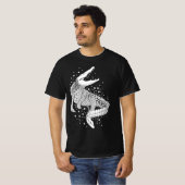 T-shirt Silhouette blanche d'animal - Crocodile (Devant entier)