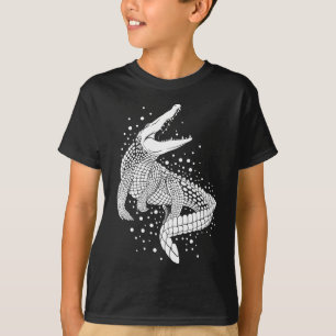 T-shirt Silhouette blanche d'animal - Crocodile