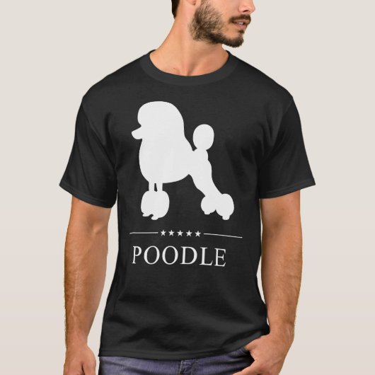 T-shirt Silhouette blanche de caniche (Devant)