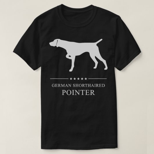 T-shirt Silhouette blanche de chien pointeur germanique (Design devant)