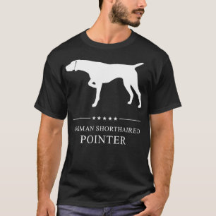 T-shirt Silhouette blanche de chien pointeur germanique