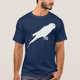 T-shirt Silhouette blanche d'oiseau de perruche