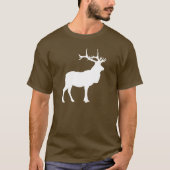 T-shirt Silhouette blanche Elk sur foncé (Devant)