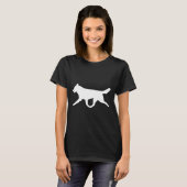 T-shirt Silhouette blanche sibérienne Husky (Devant entier)