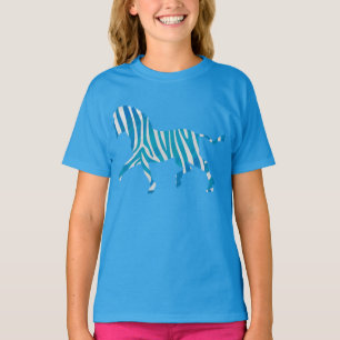 T-shirt Silhouette bleue et blanche Zebra