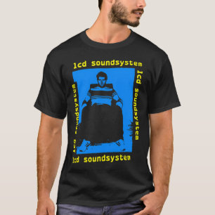 T-shirt Silhouette bleue Typographie jaune
