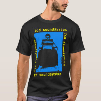 T-shirt Silhouette bleue Typographie jaune