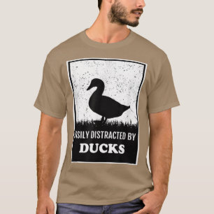 T-shirt Silhouette Canard Amoureux Facilement Distrait Par