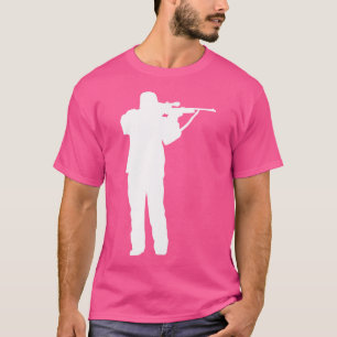 T-shirt Silhouette Chasse Joueur Chasseur Fan Tireur Fusil
