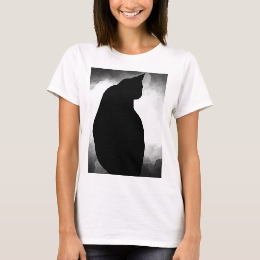T-shirt Silhouette Chat Noir (Devant)