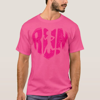 T-shirt Silhouette Coeur Rose 'Love Running' Pour Les Cour