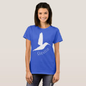T-shirt Silhouette Cyan Hummingbird (Devant entier)