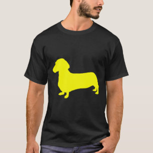 T-shirt Silhouette Dachshund Jaune