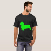 T-shirt Silhouette Dachshund verte (Devant entier)