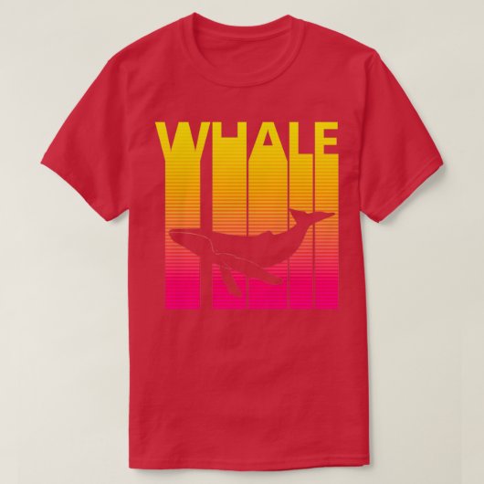 T-shirt Silhouette d'animal de baleine de style rétro des (Design devant)