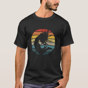 T-shirt Silhouette Danseuse Sur Un Coucher De Soleil Rétro