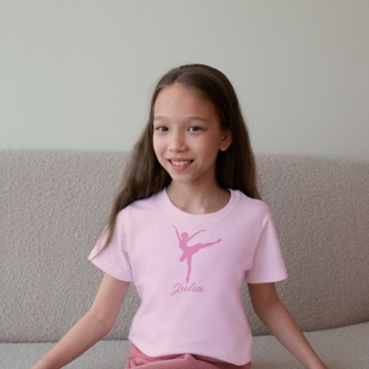 T-Shirt Silhouette de ballerine rose