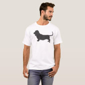 T-shirt Silhouette de Basset Hound (Devant entier)