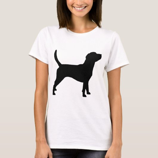 T-shirt Silhouette de beagle (dans le noir) (Devant)