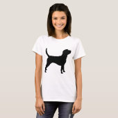 T-shirt Silhouette de beagle (dans le noir) (Devant entier)