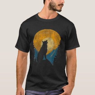 T-shirt Silhouette de Berger Allemand Chien Drôle Vintage